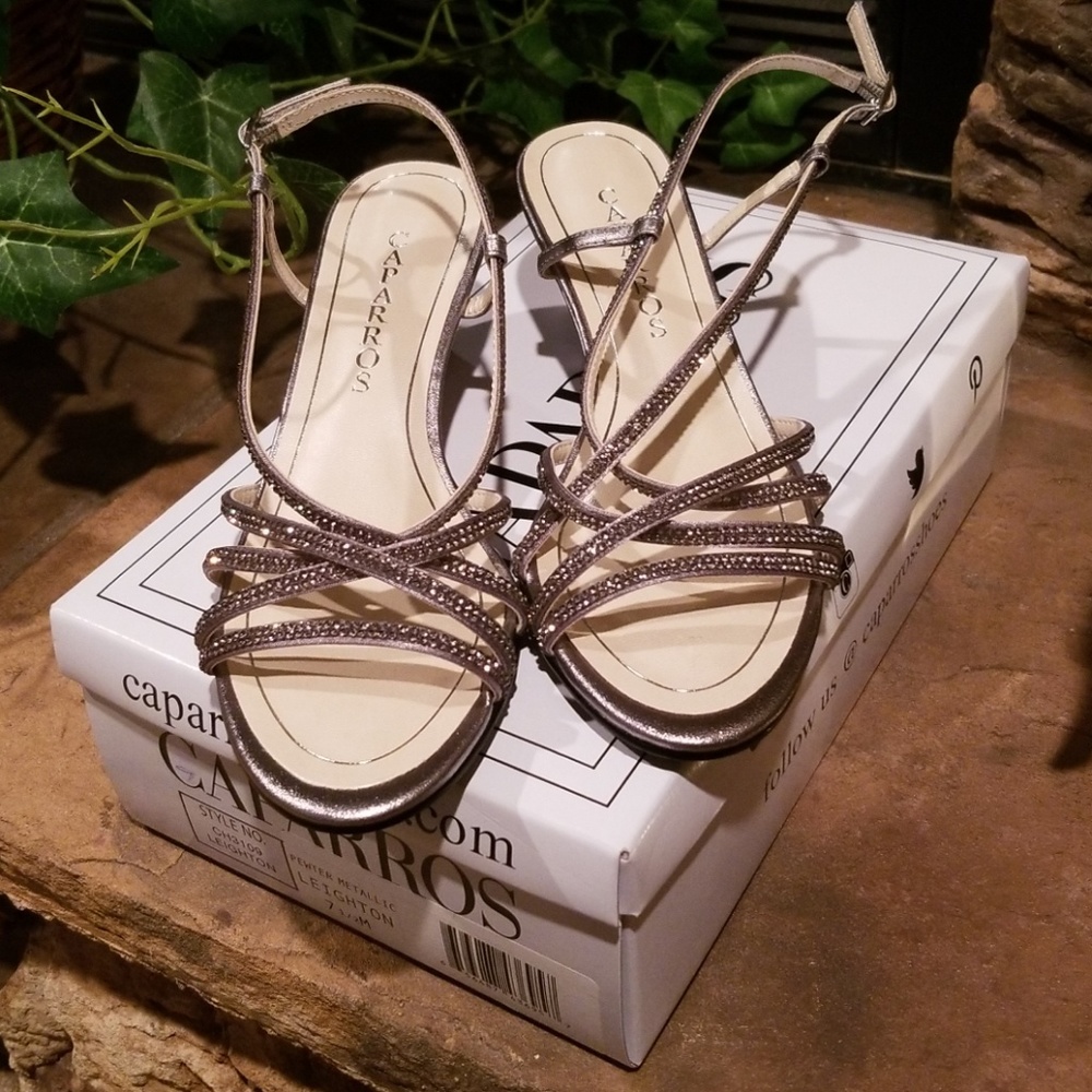 Pewter Metallic 2.5 inch heel  shoe. Never worn